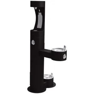 Halsey Taylor Endura II Outdoor HydroBoost Upper Bottle Filling Station, Bi-Level w/ Pet Station Non-Filtered Non-Refrigerated FR Black 4420BF1UDBFRKBLK