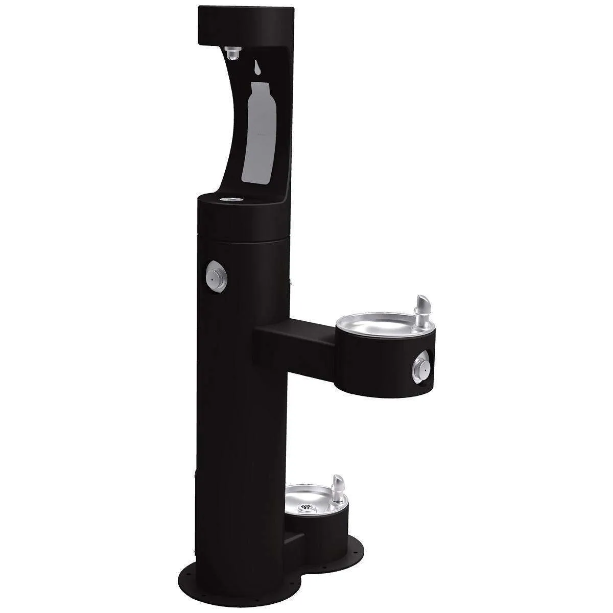 Halsey Taylor Endura II Outdoor HydroBoost Upper Bottle Filling Station, Bi-Level w/ Pet Station Non-Filtered Non-Refrigerated FR Black 4420BF1UDBFRKBLK
