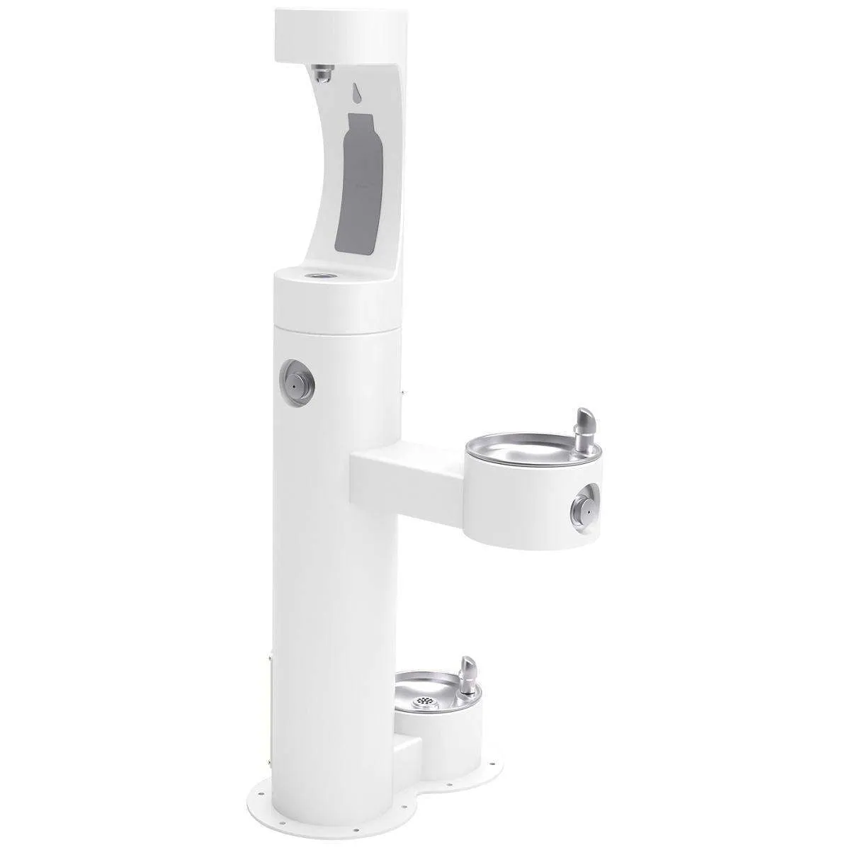 Halsey Taylor Endura II Outdoor HydroBoost Upper Bottle Filling Station, Bi-Level w/ Pet Station Non-Filtered Non-Refrigerated FR White 4420BF1UDBFRKWHT