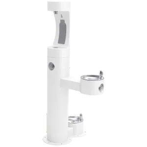 Halsey Taylor Endura II Outdoor HydroBoost Upper Bottle Filling Station, Bi-Level w/ Pet Station Non-Filtered Non-Refrigerated FR White 4420BF1UDBFRKWHT