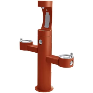 Halsey Taylor Endura II Outdoor HydroBoost Upper Bottle Filling Station, Tri-Level Pedestal Non-Filtered Non-Refrigerated, Terracotta 4430BF1UTER