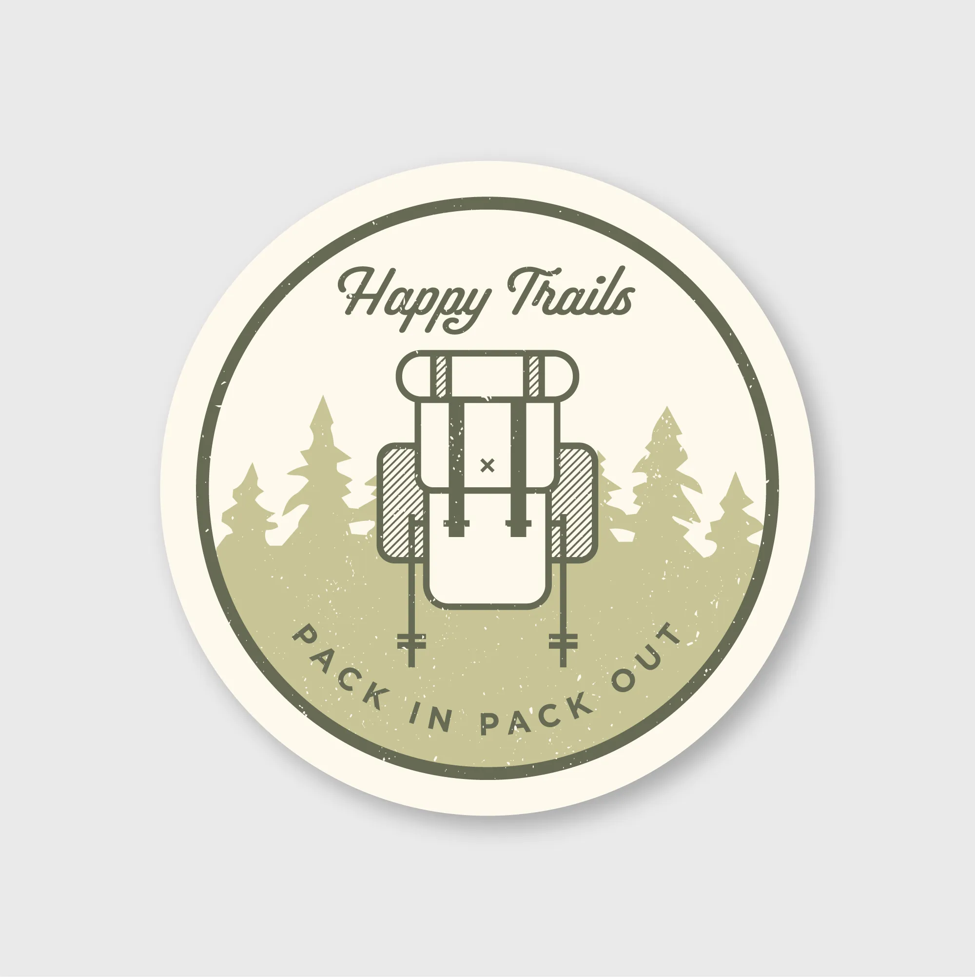 Happy Trails Hike Sticker