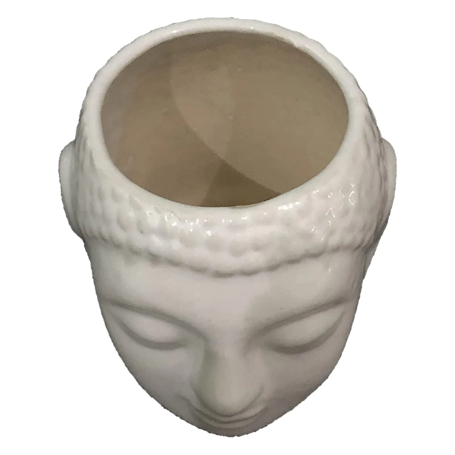 Heart Home Buddha Flower Pot|Buddha Head Shape Flower Planter|Plastic Flower Plant for Home Décor|Office Décor|Pack of 2 (White)