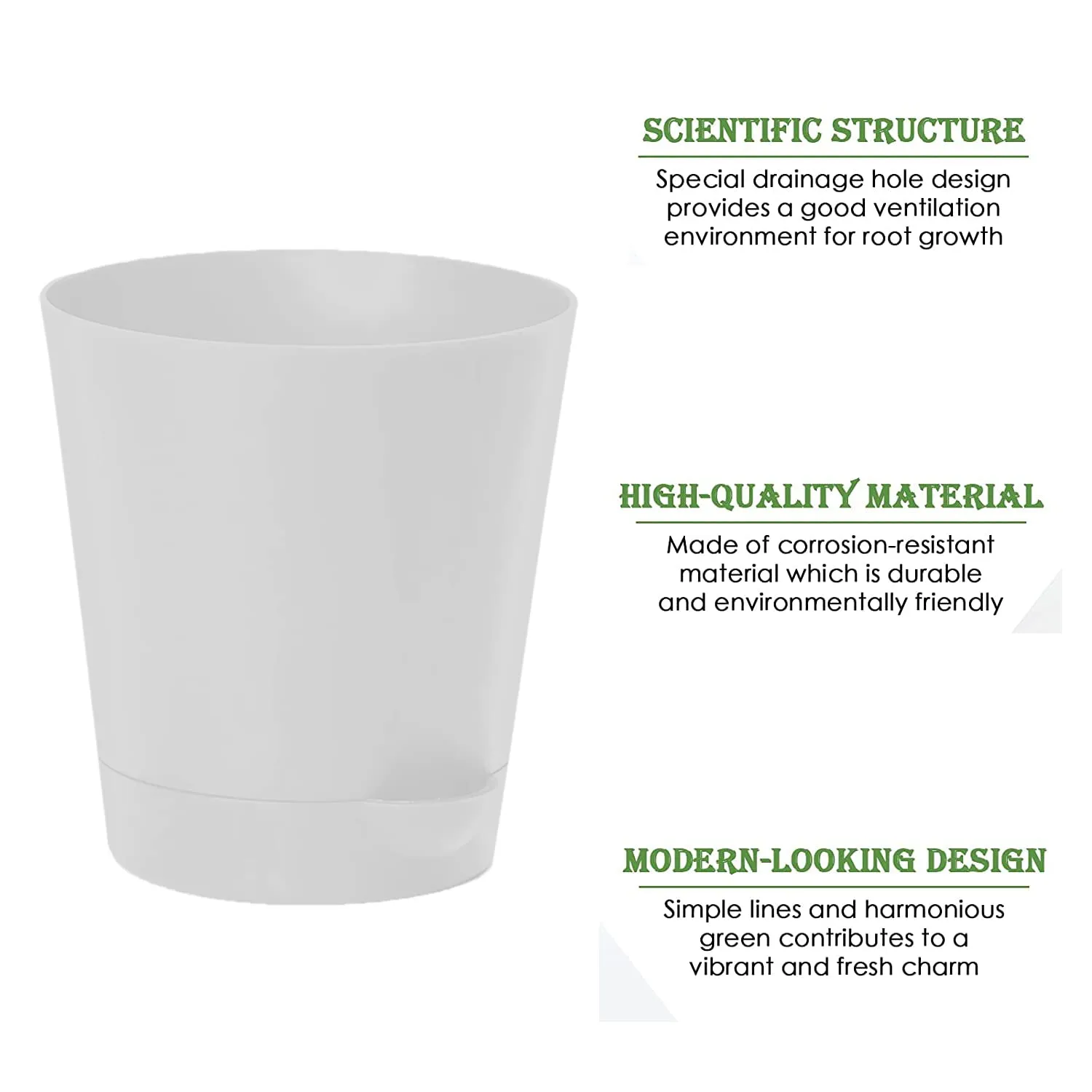 Heart Home Plastic Titan Pot|Garden Container for Plants & Flowers|Self-Watering Pot with Drainage Holes,6 Inch,Pack of 5 (Multicolor)