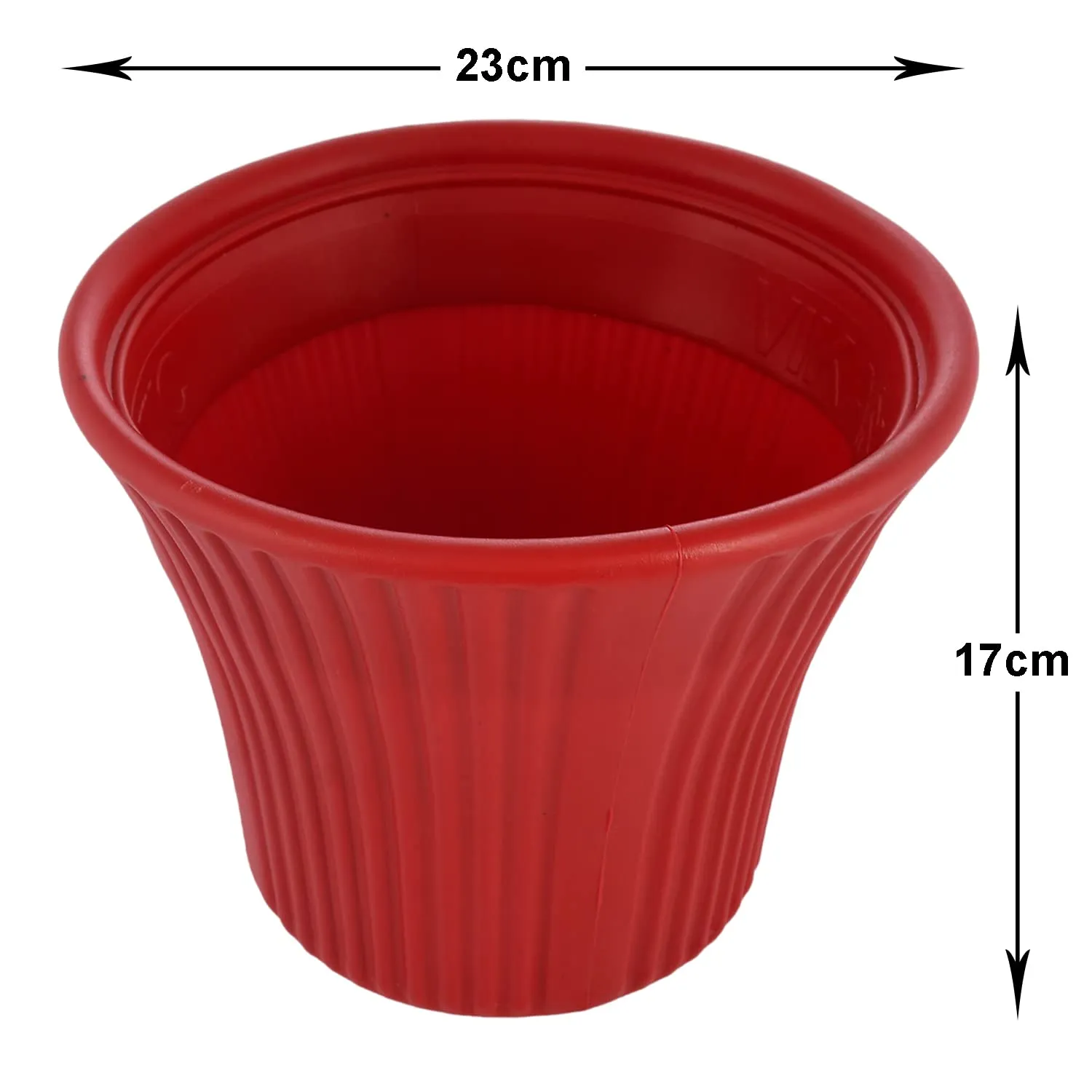 Heart Home Sunshine Flower Pot|Durable Plastic Flower Pots|Planters for Home Décor|Garden|Living Room|Balcony|8 Inch|Pack of 2 (Red)