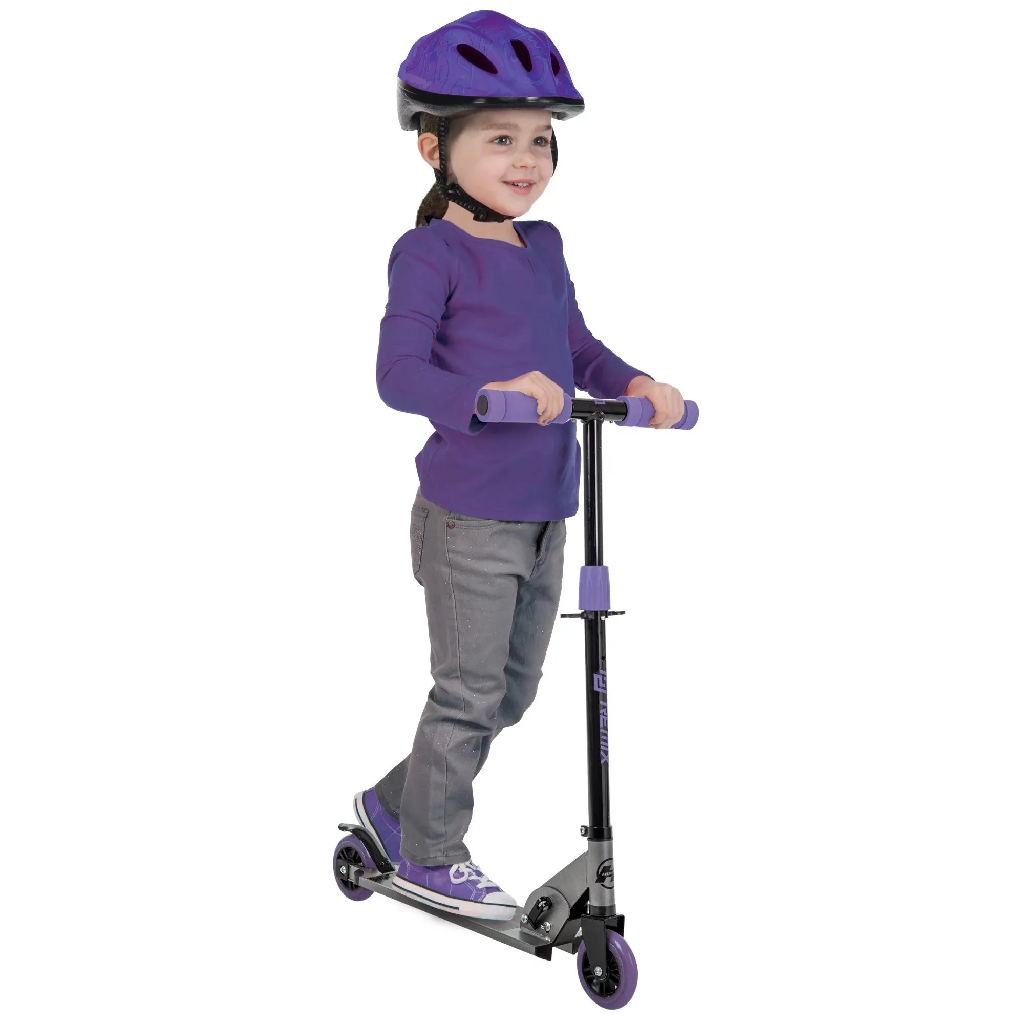 Huffy 58213 Remix Inline Kick Scooter, for kids ages 5  years, Purple