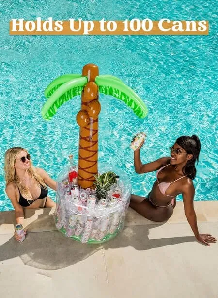 JOYIN 60" Inflatable Palm Tree Cooler, Beach Theme Party Decor, Party Supplies for Pool Party and Beach Party