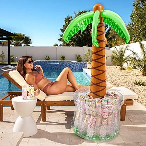 JOYIN 60" Inflatable Palm Tree Cooler, Beach Theme Party Decor, Party Supplies for Pool Party and Beach Party