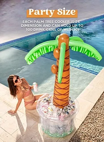 JOYIN 60" Inflatable Palm Tree Cooler, Beach Theme Party Decor, Party Supplies for Pool Party and Beach Party