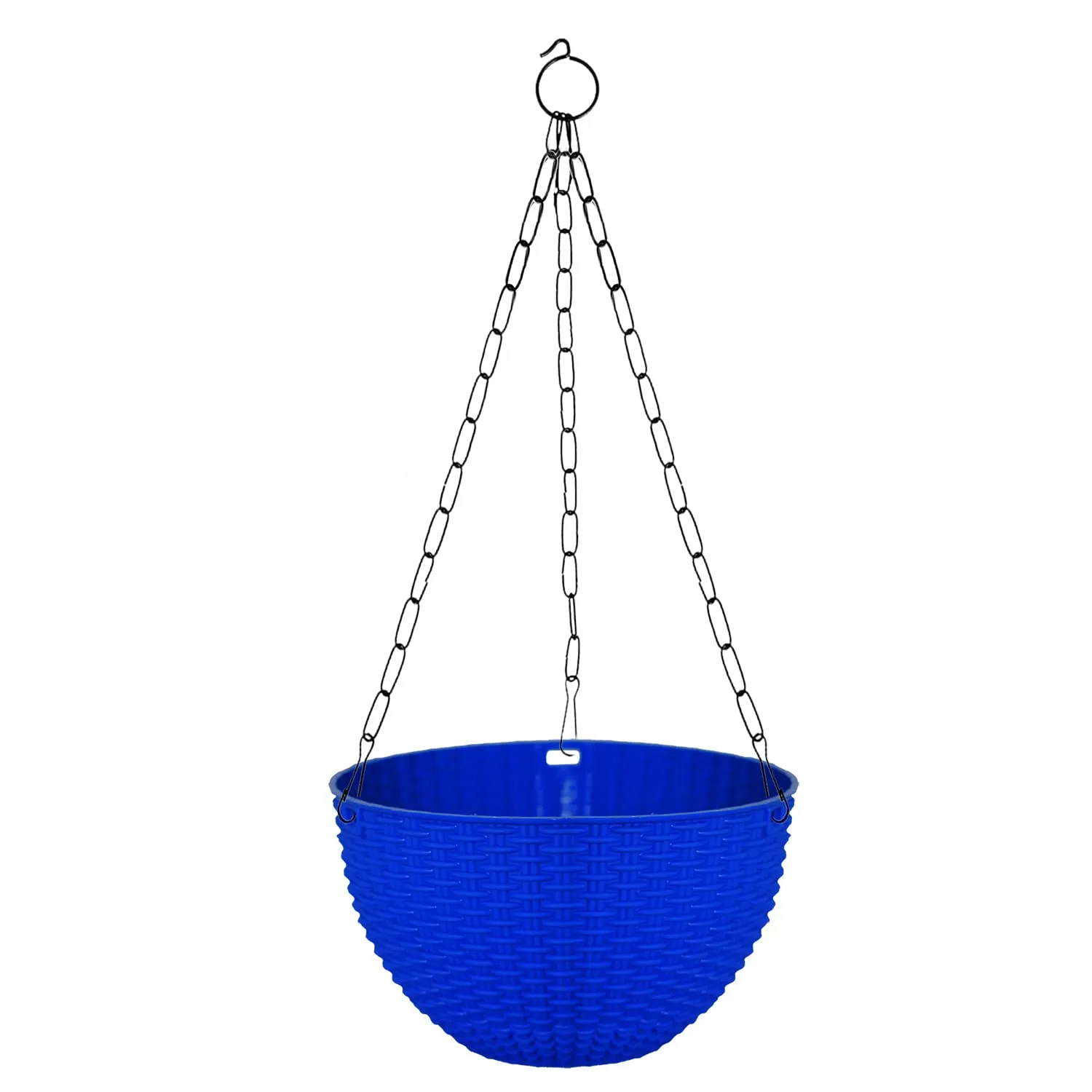 Kuber Industries Plastic Hanging Flower Pot for Balcony & Railing Set of 3 (Blue)-20x20x59 cm