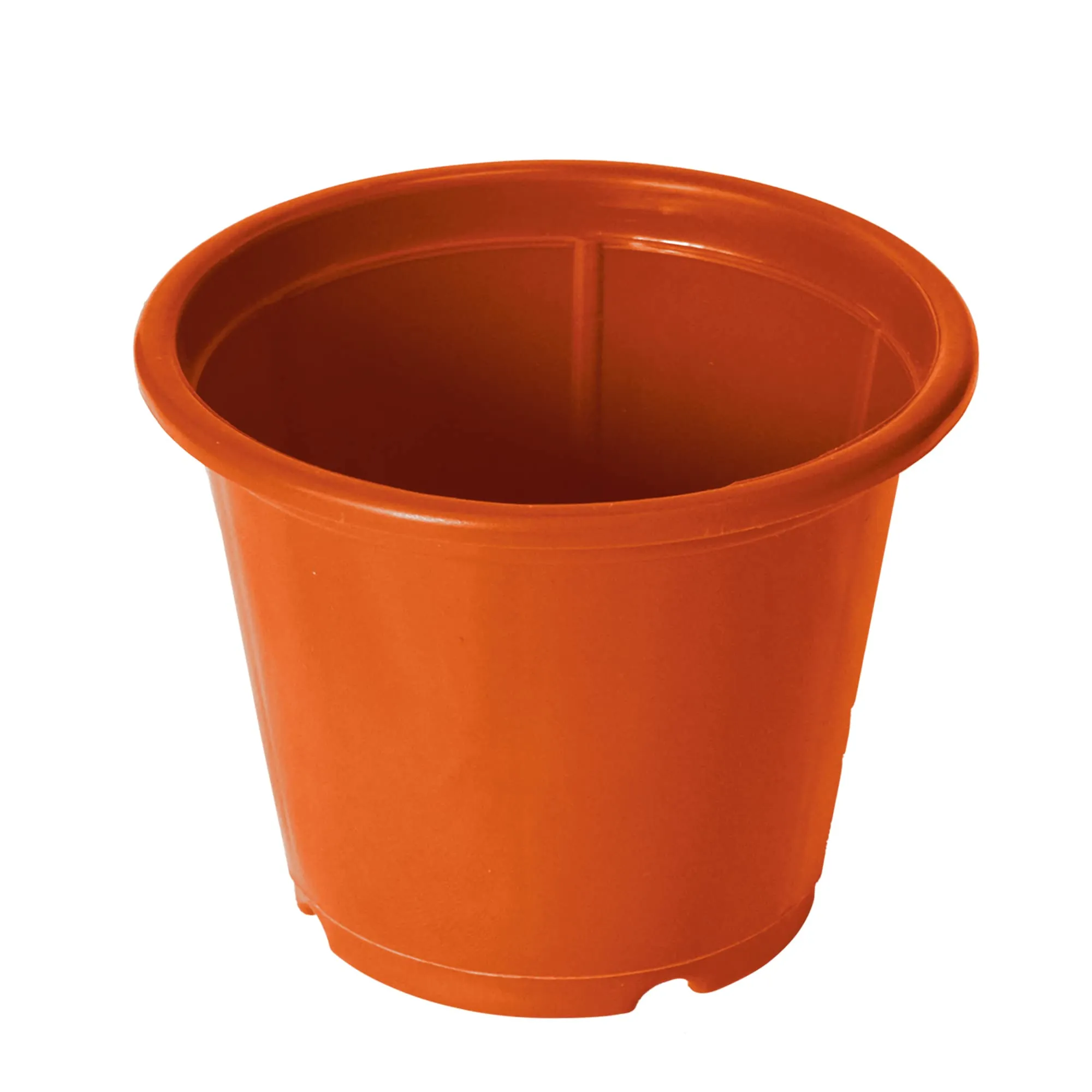 Kuber Industries Plastic Planters|Gamla|Flower Pots for Garden Nursery Home Décor,8"x6",Pack of 5 (Orange)