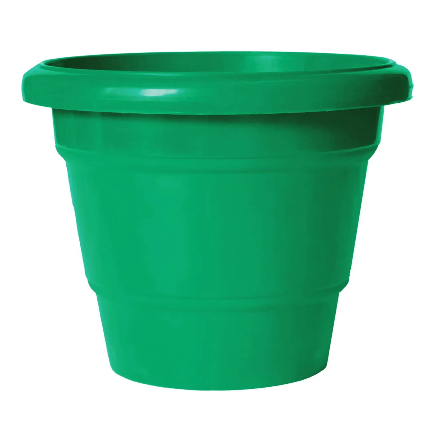 Kuber Industries Solid 2 Layered Plastic Flower Pot|Gamla for Home Decor,Nursery,Balcony,Garden,8"x 6",Pack of 3 (Blue & Orange & Green)