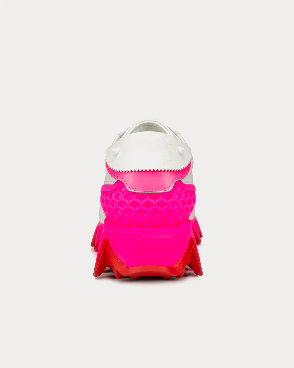 Loubishark White / Pink Low Top Sneakers