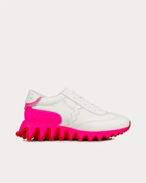 Loubishark White / Pink Low Top Sneakers