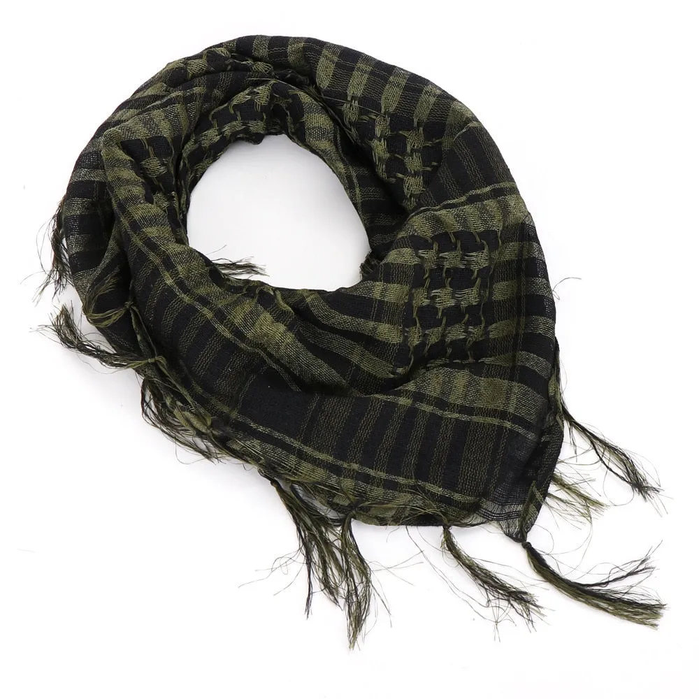 Military Shemagh Tactical Desert Hijab Scarf Muslim Headscarf Islam Arab Cotton Keffiyeh Head Neck Wrap for Men And Women