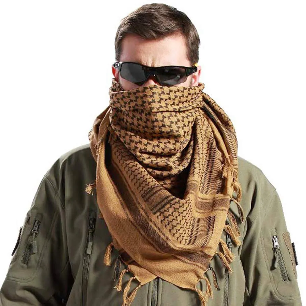 Military Shemagh Tactical Desert Hijab Scarf Muslim Headscarf Islam Arab Cotton Keffiyeh Head Neck Wrap for Men And Women