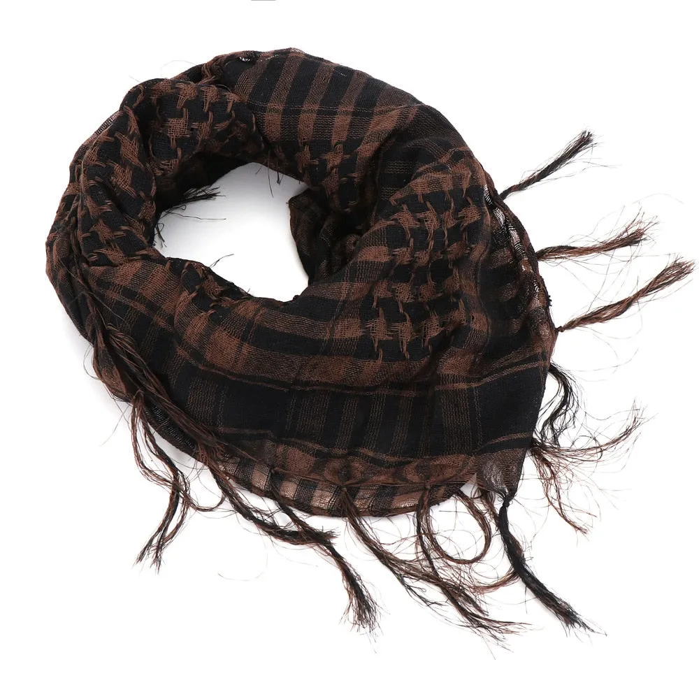 Military Shemagh Tactical Desert Hijab Scarf Muslim Headscarf Islam Arab Cotton Keffiyeh Head Neck Wrap for Men And Women
