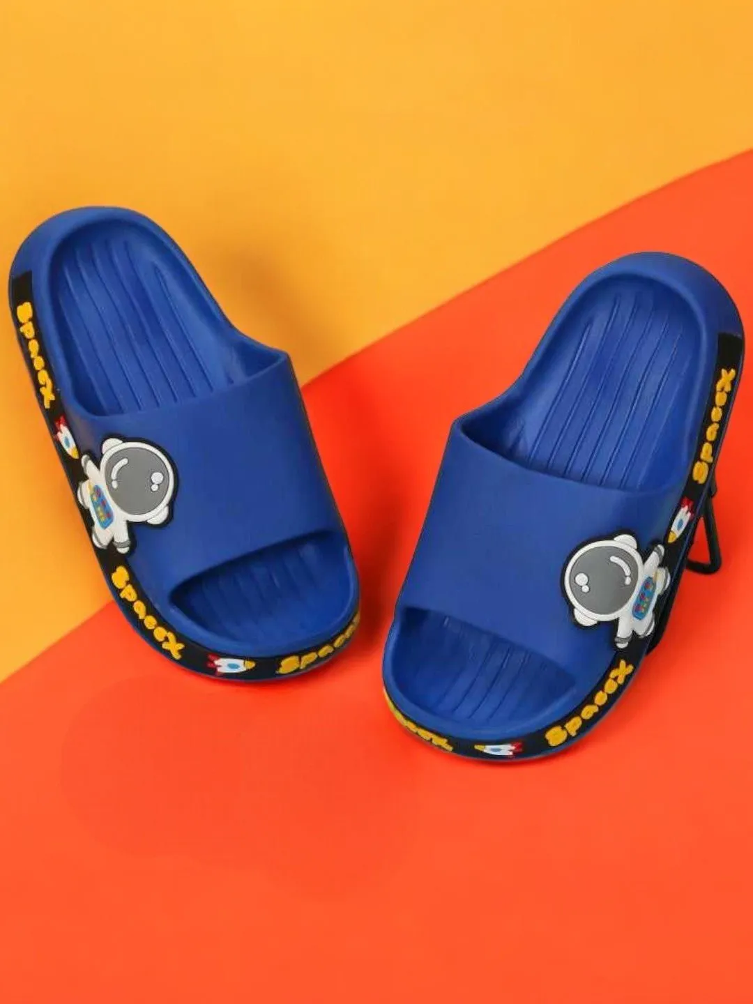 Navy Blue Astronaut and Rocket Slides for Boys