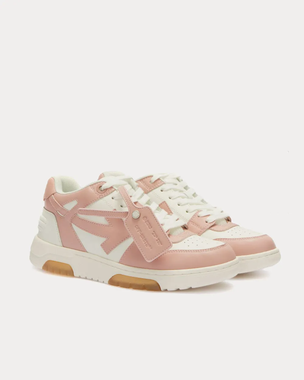 Out Of Office "Ooo" White / Pink Low Top Sneakers
