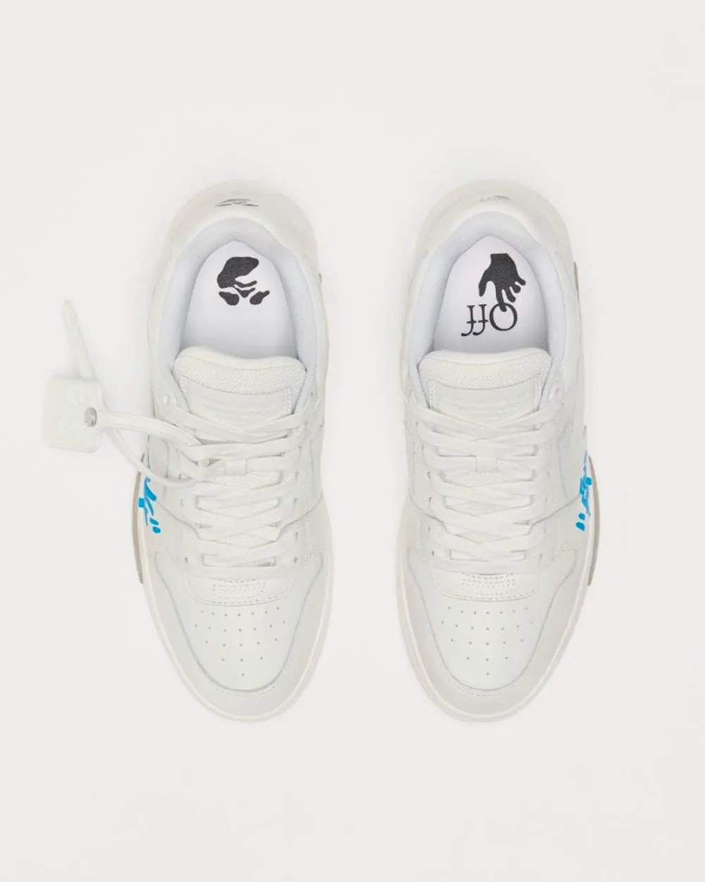 Out Of Office "OOO" White / White / Blue  Low Top Sneakers