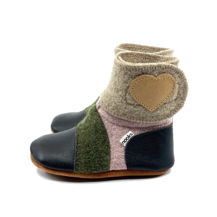 Peony Felted Wool Booties