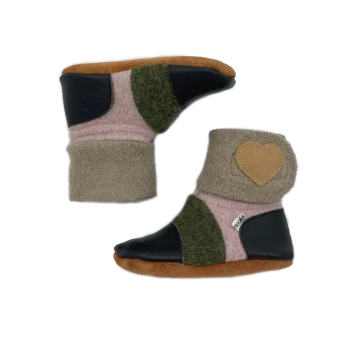 Peony Felted Wool Booties