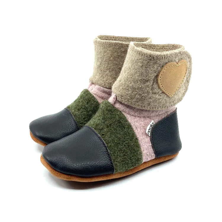 Peony Felted Wool Booties