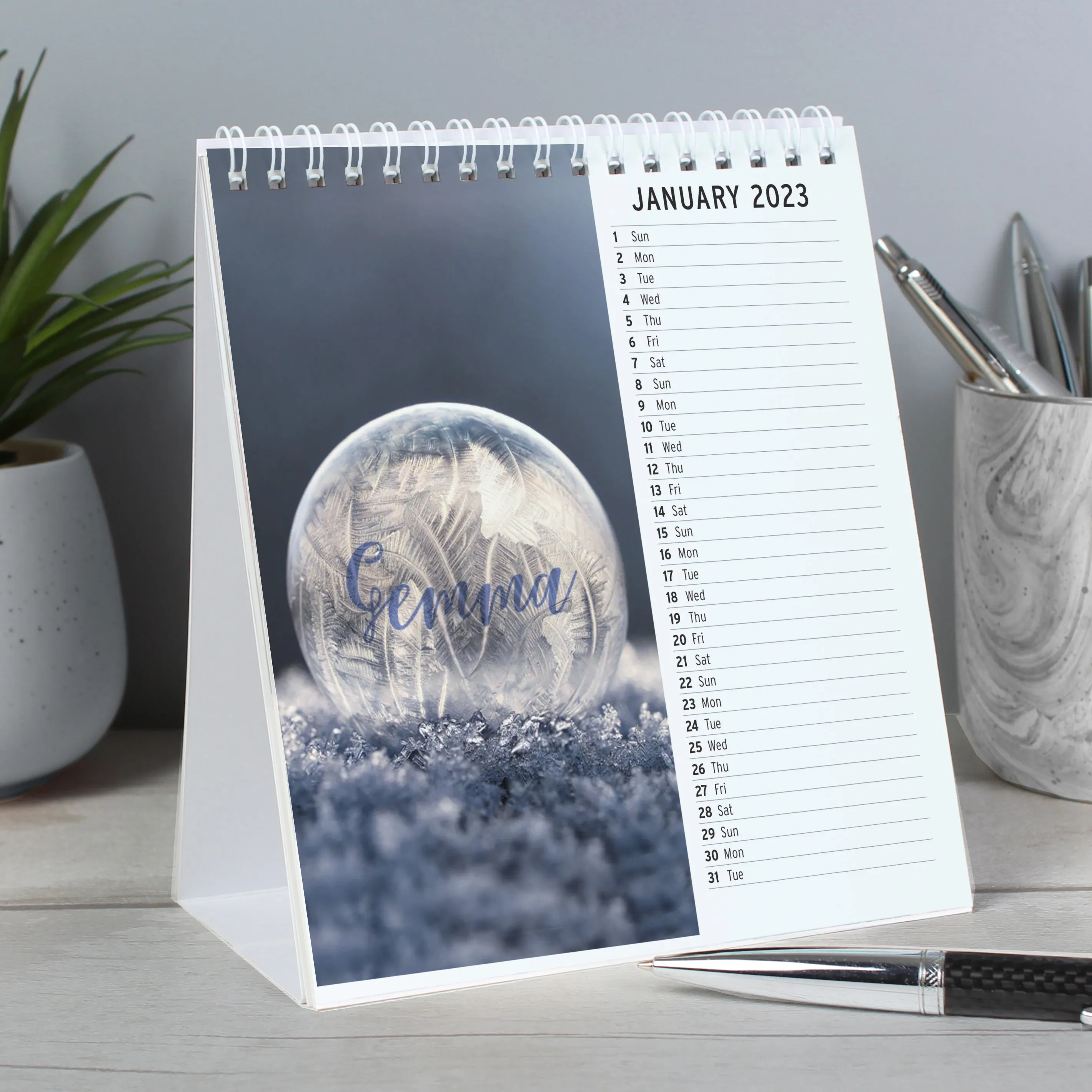 Personalised 2025 Outdoors Desk Calendar