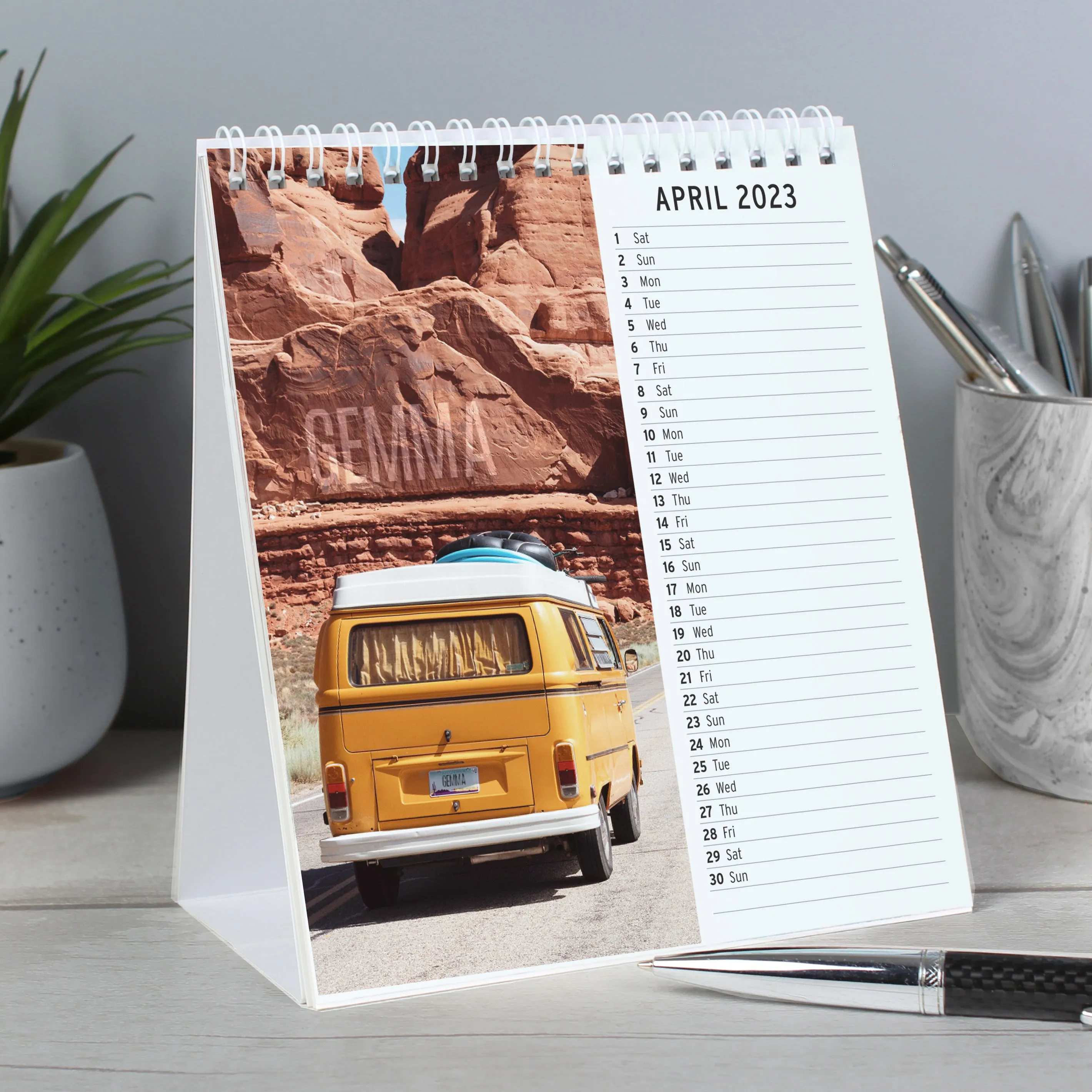 Personalised 2025 Outdoors Desk Calendar
