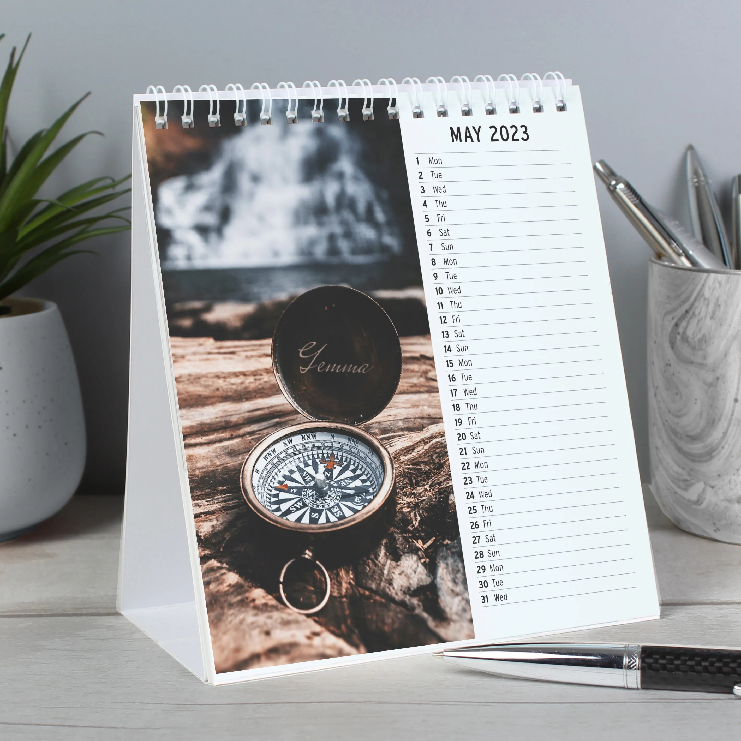 Personalised 2025 Outdoors Desk Calendar
