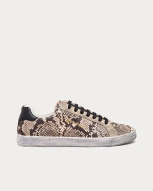 Python Brown / Black Low Top Sneakers