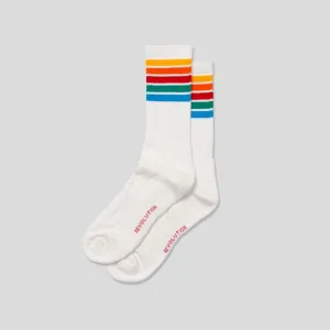 REVOLUTION | 8903 Jaquard Crew Socks | White