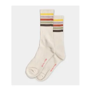 REVOLUTION | 8904 Jaquard Crew Socks | Off-White