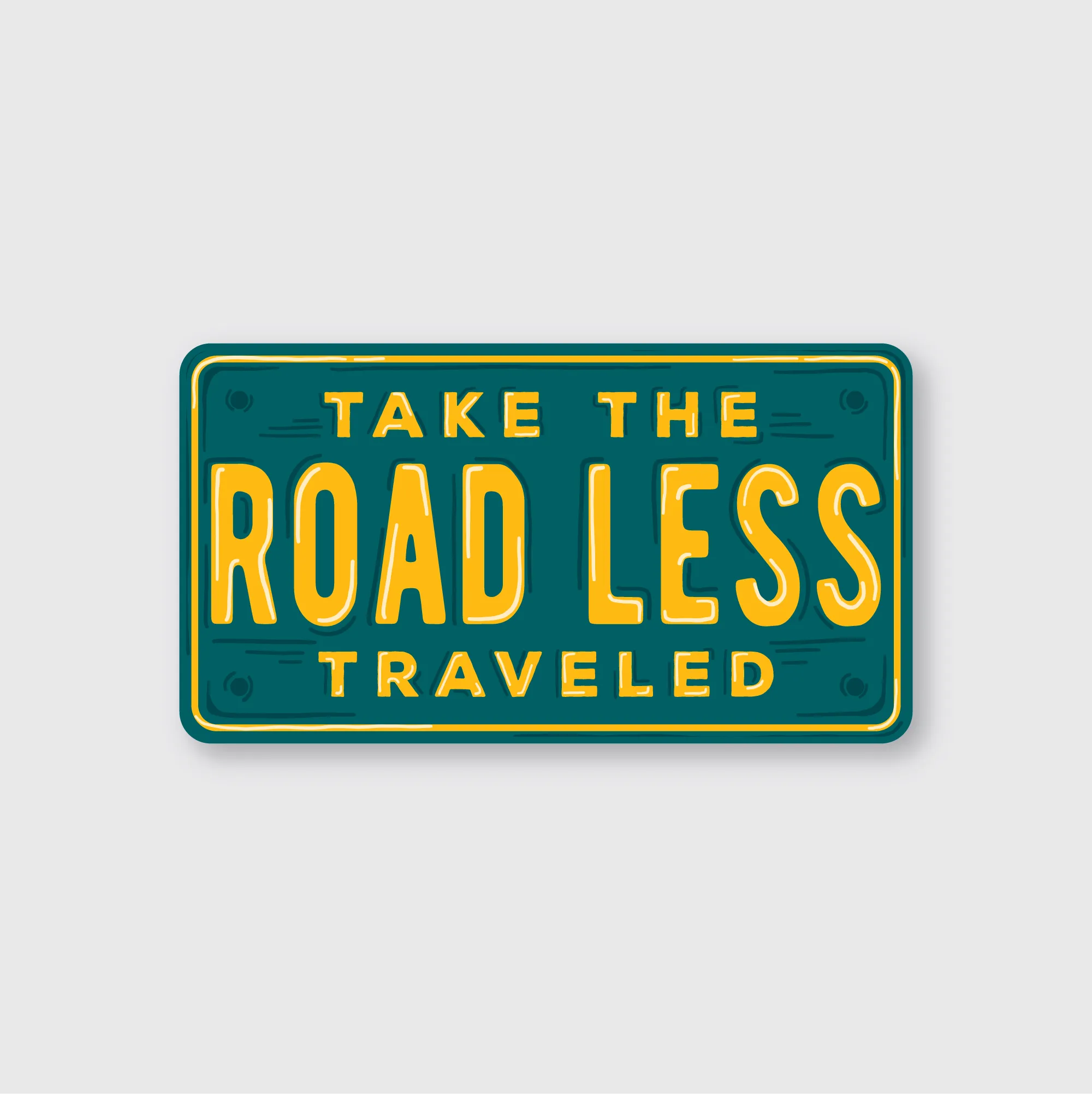 Road Less Traveled License Sticker