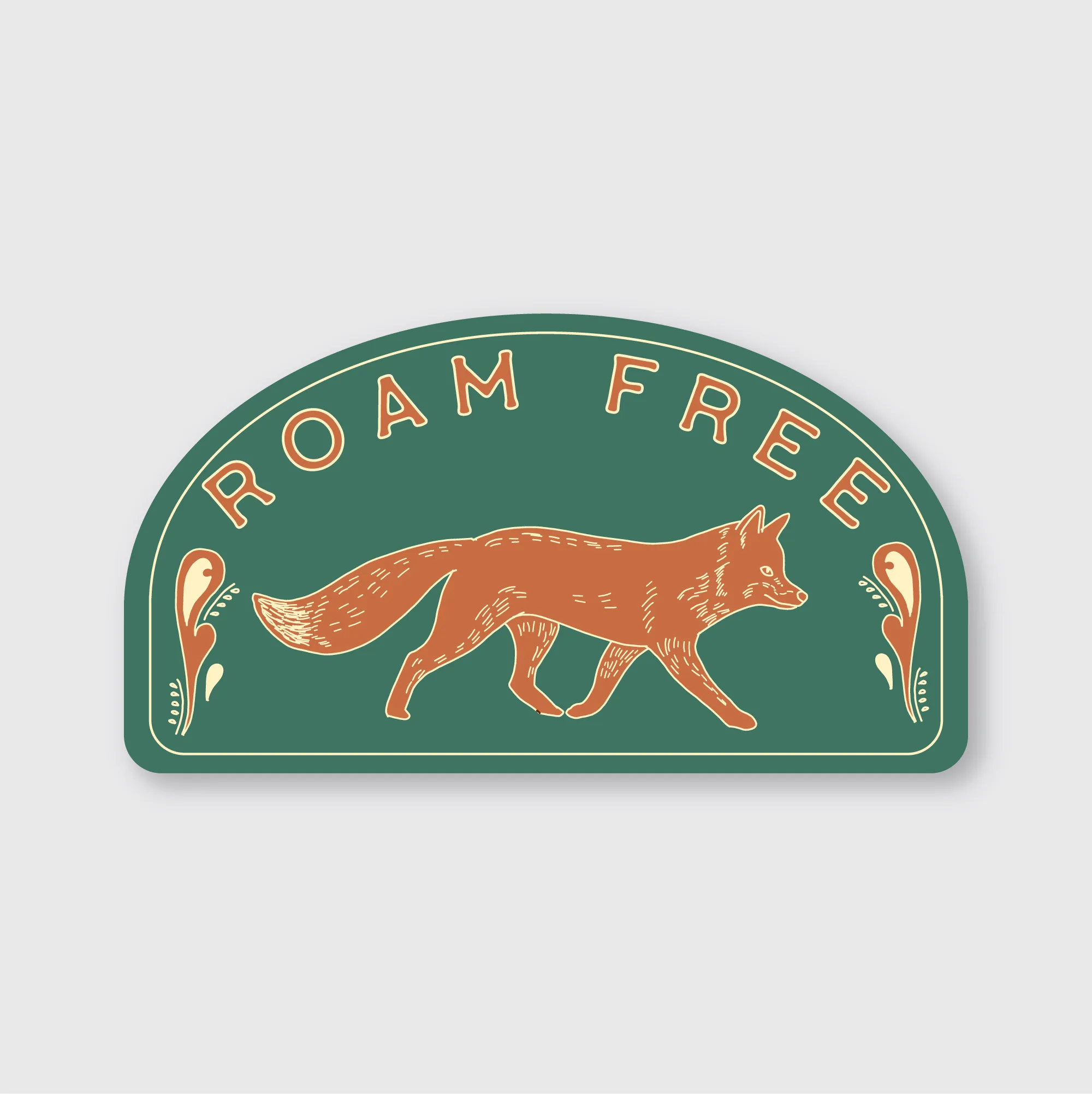 Roam Free Fox Sticker