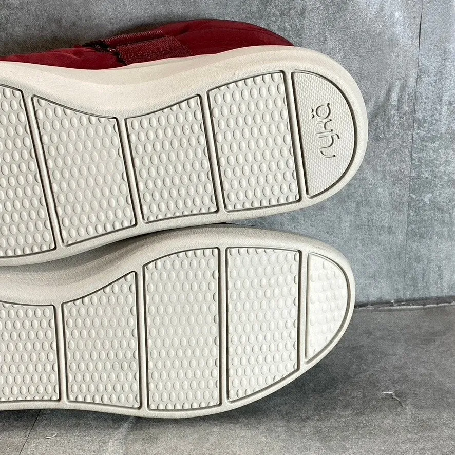 RYKA Women's Burgundy Fabric Ascend Puff Round-Toe Slip-On Wedge Sneaker SZ 8