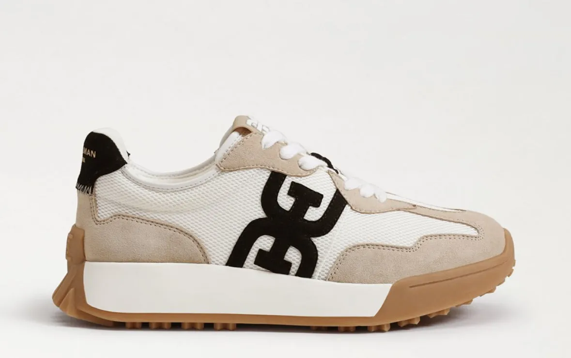 Sam Edelman: Langley Lace Up Sneaker in White/Tan/Black