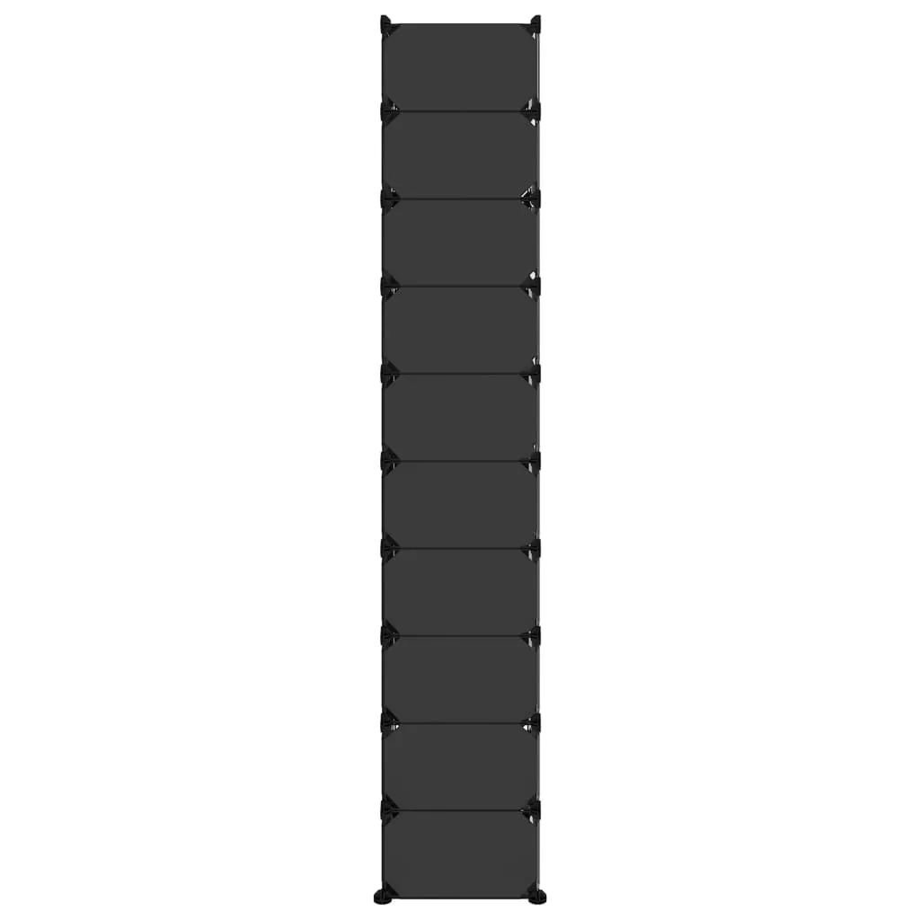 Shoe Rack Black 44x32x174 cm PP