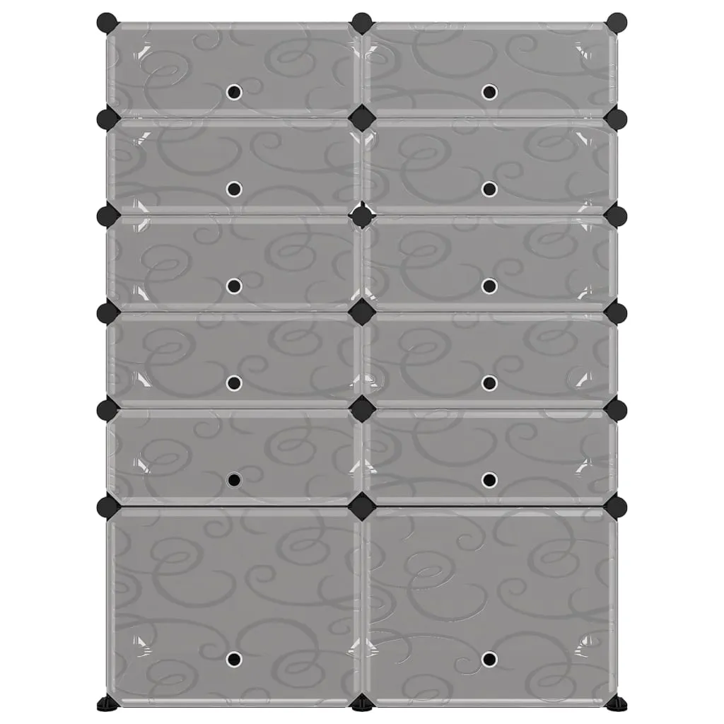 Shoe Rack Black 94x37x125 cm PP
