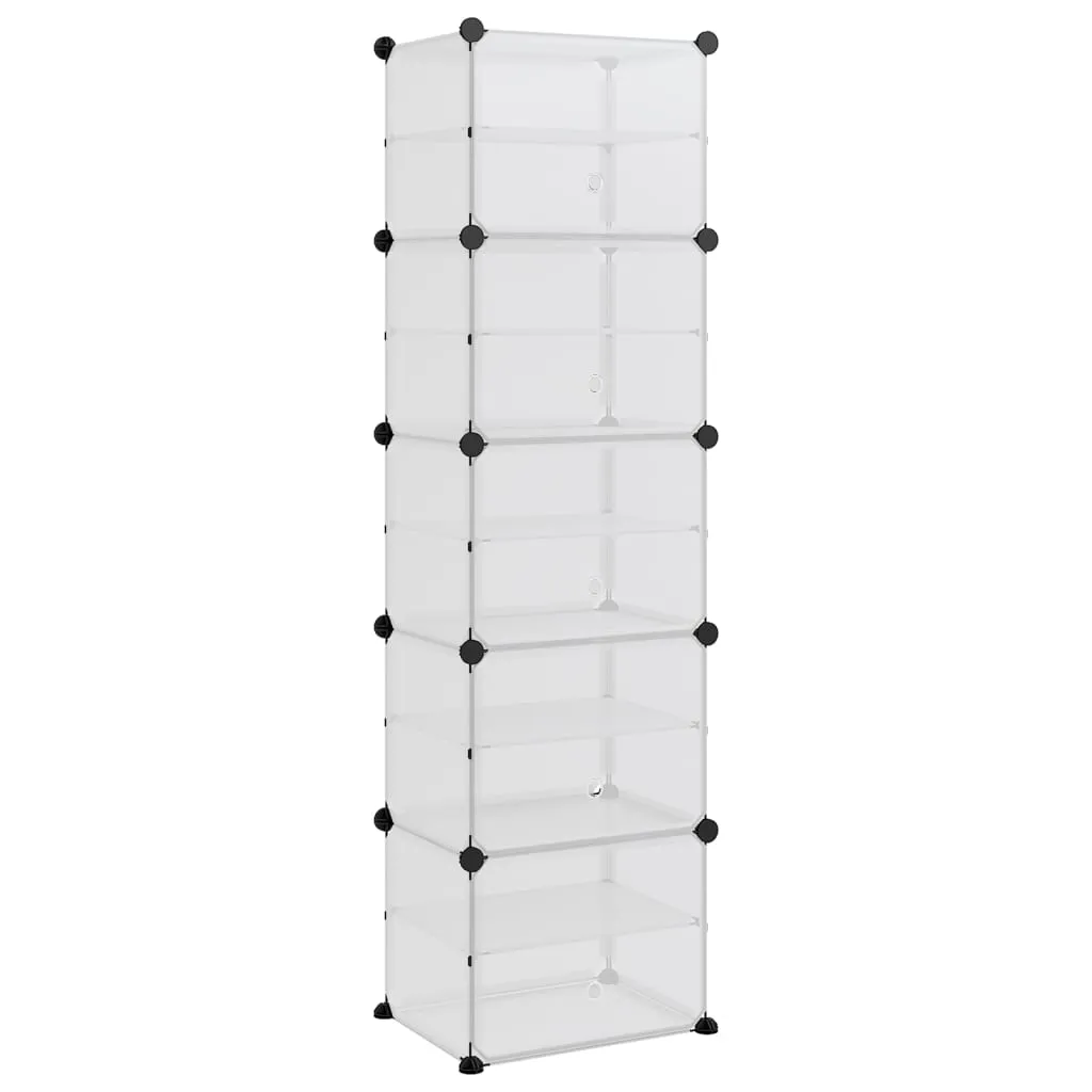 Shoe Rack Transparent 44x31.5x153.5 cm PP
