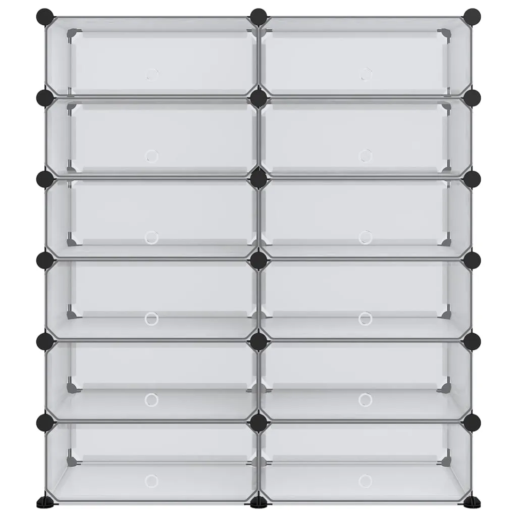 Shoe Rack Transparent 94.5x36.5x106 cm PP