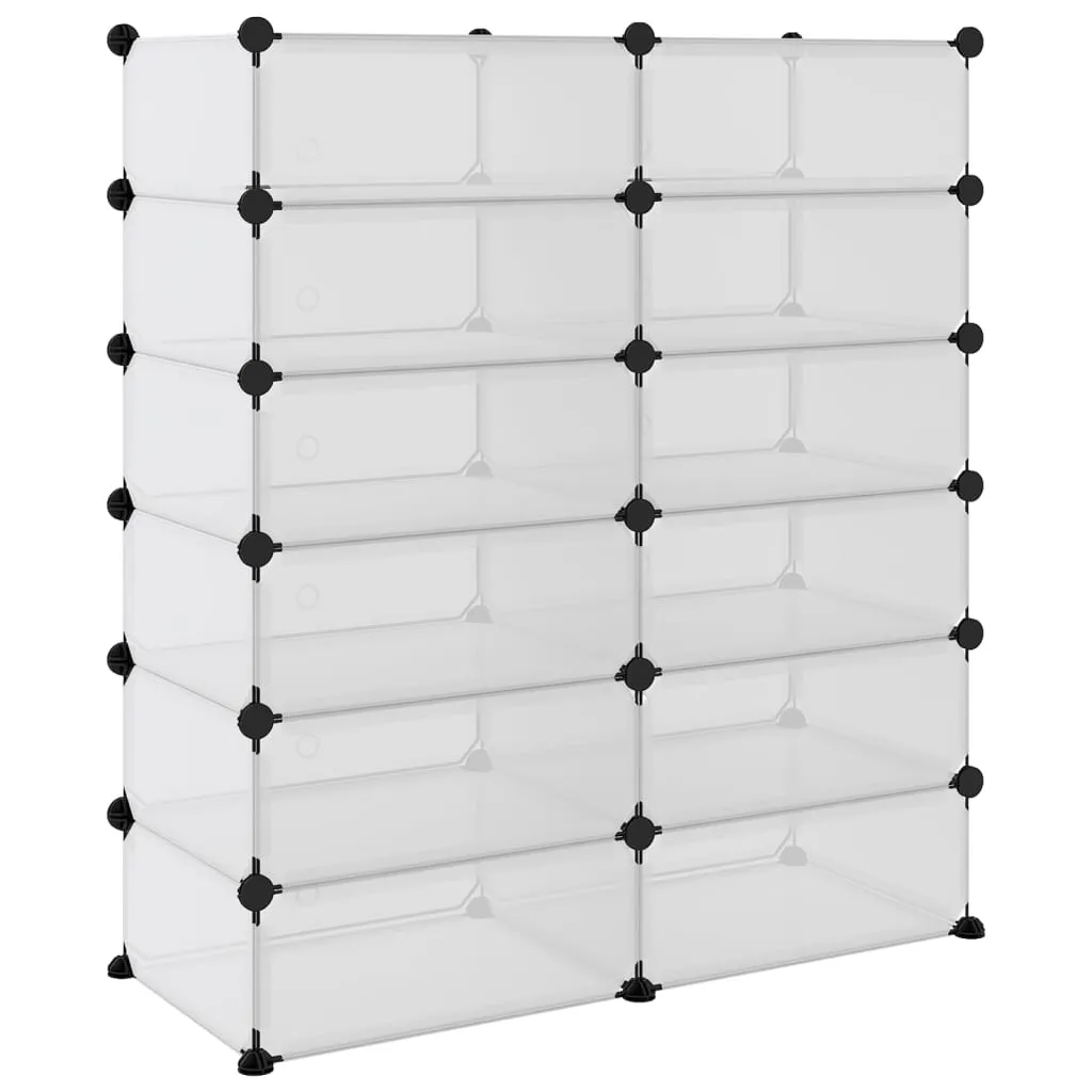 Shoe Rack Transparent 94.5x36.5x106 cm PP
