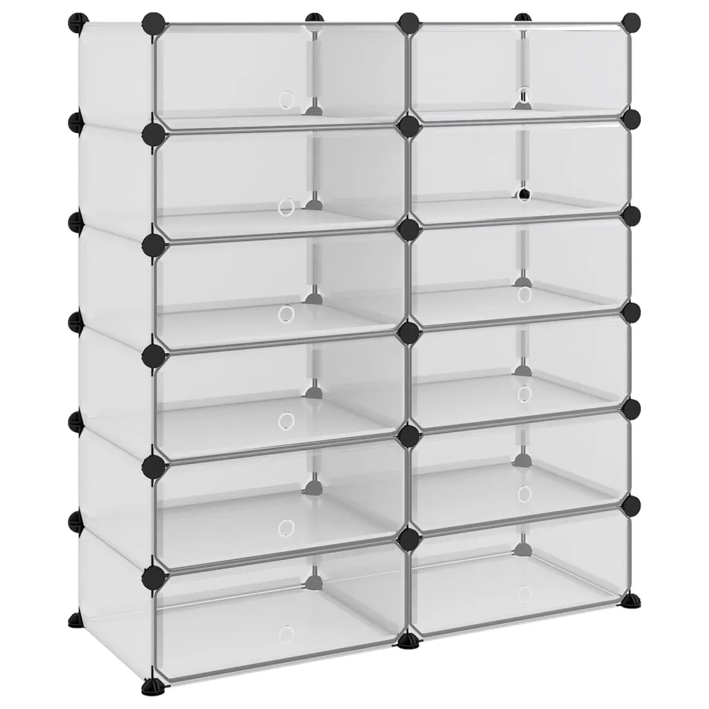 Shoe Rack Transparent 94.5x36.5x106 cm PP