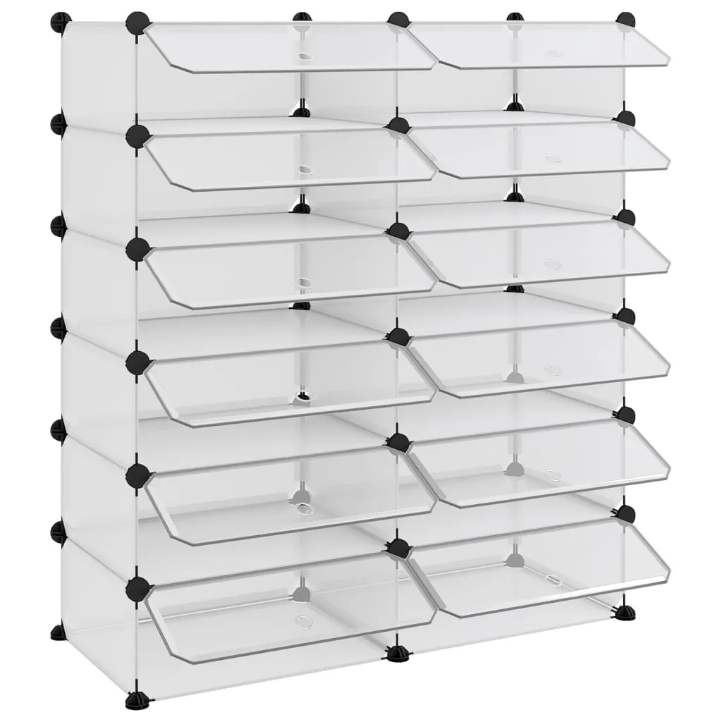Shoe Rack Transparent 94.5x36.5x106 cm PP