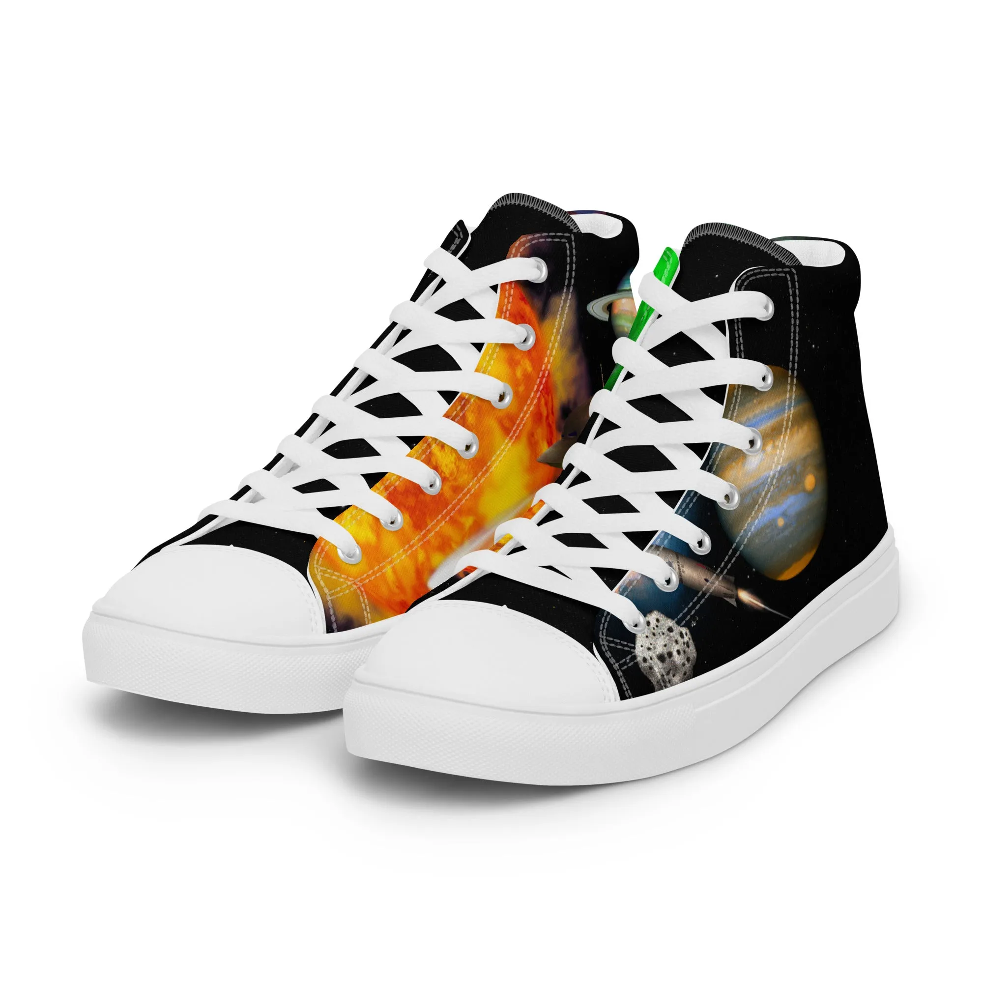 Space Fantasy - Men's High Top Canvas Shoes