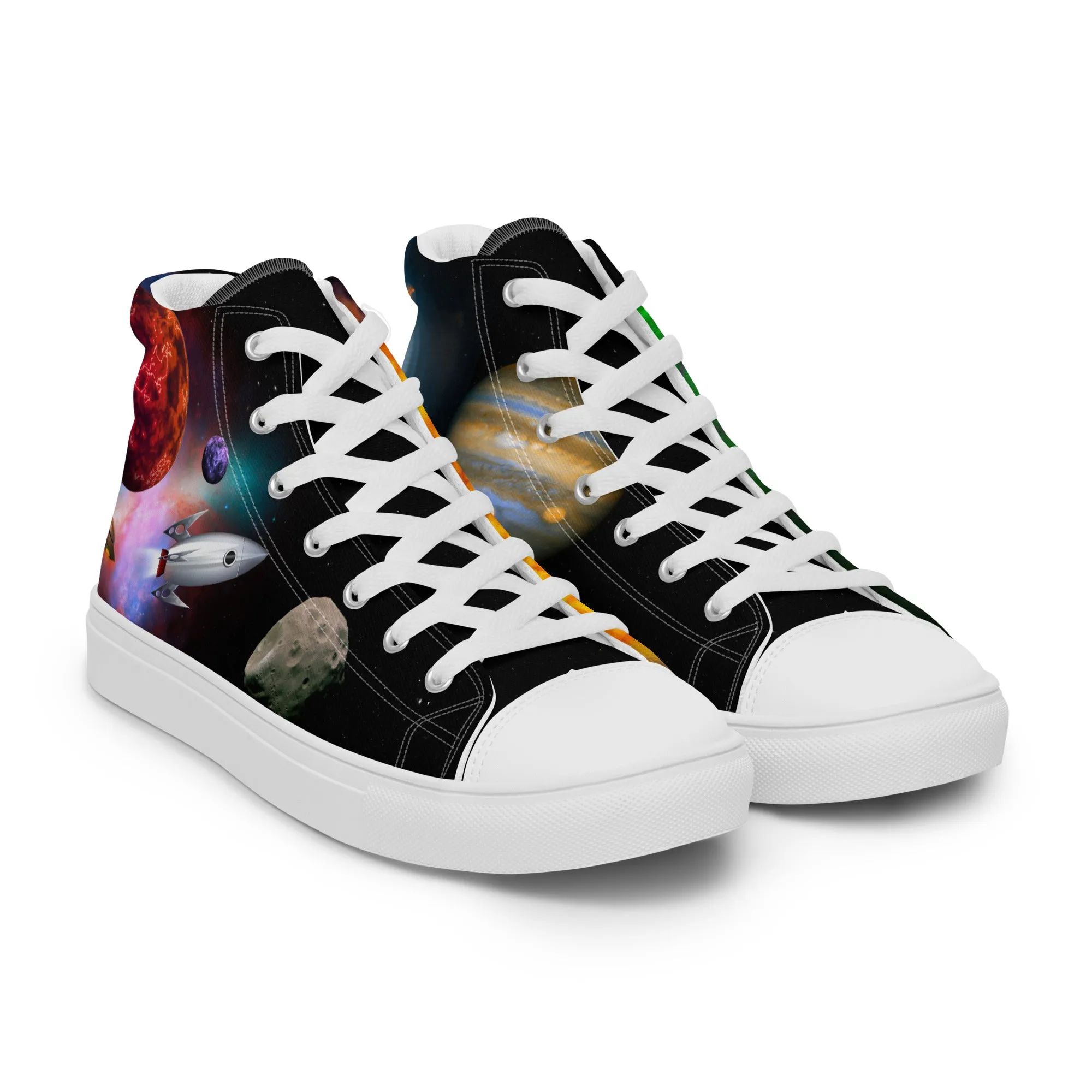 Space Fantasy - Men's High Top Canvas Shoes