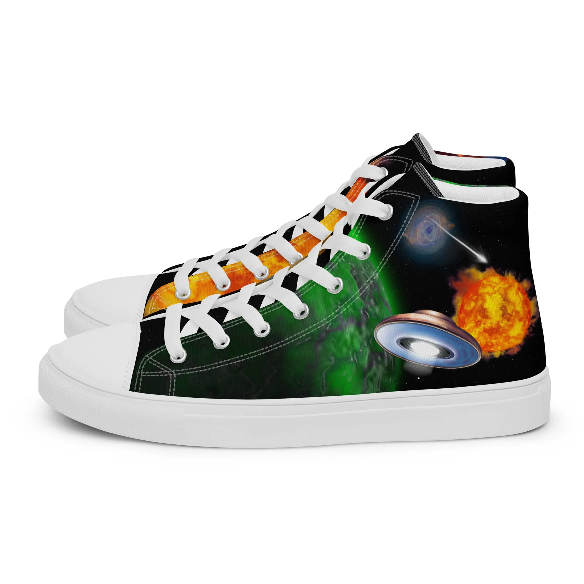 Space Fantasy - Men's High Top Canvas Shoes