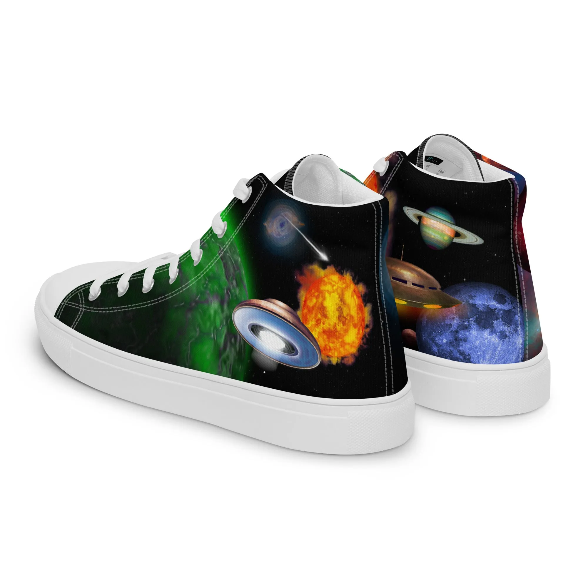 Space Fantasy - Men's High Top Canvas Shoes