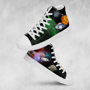 Space Fantasy - Men's High Top Canvas Shoes