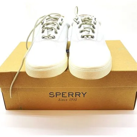 Sperry Top-Sider Men Lace Up Sneakers Striper Plushwave CVO Size US 8 W White